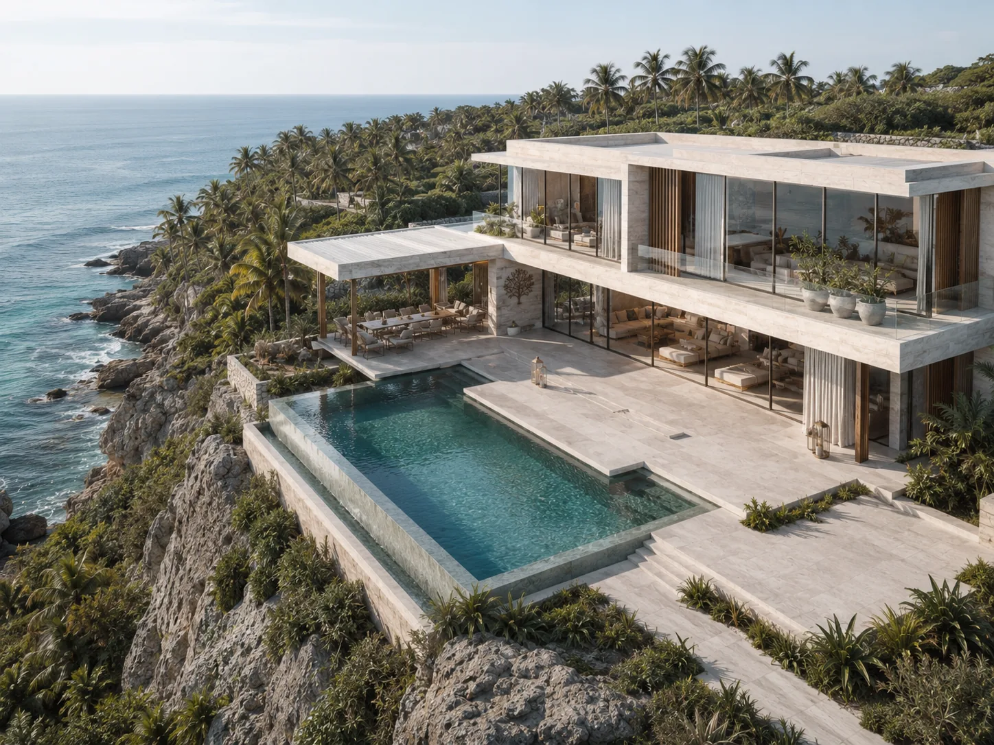 Coastal villa arrival
